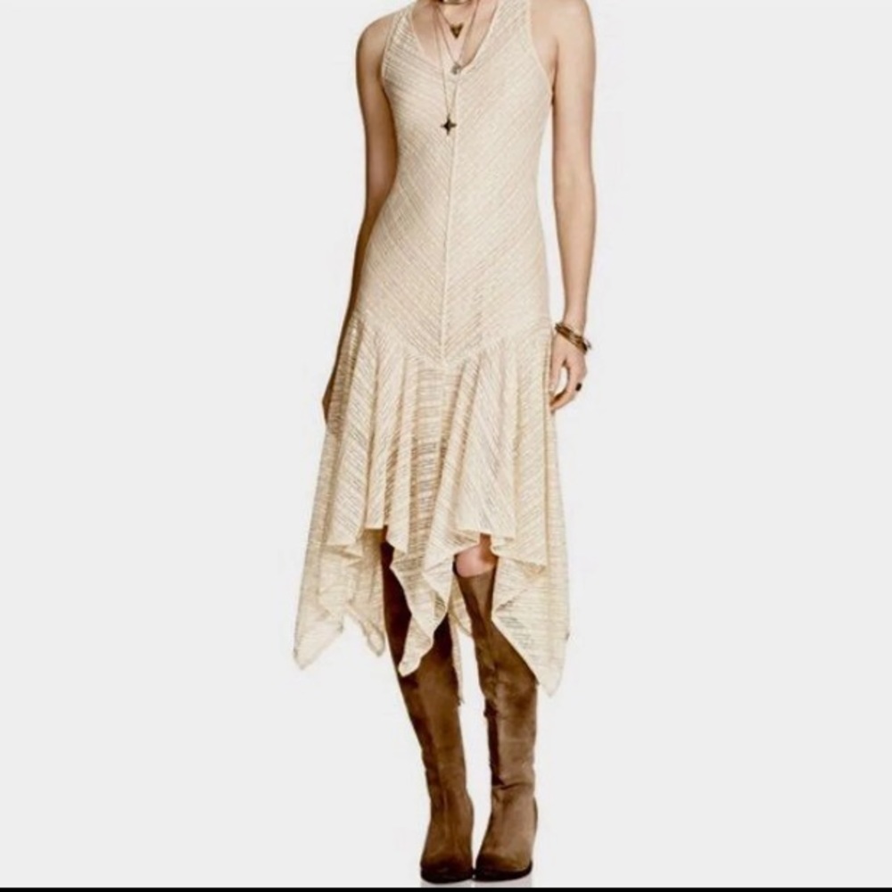 Free People Intimately Lila Slip Sheer Lace Midi Tea Length Dress NWOT